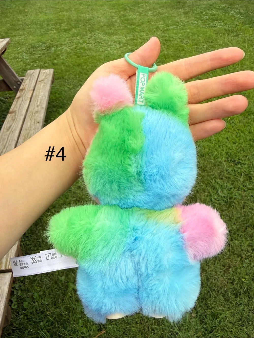 Plush Pastel Rainbow Labubu Bunny Small Pet Toy Keychain Charm not from Pop Mart